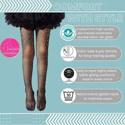 NESKA MODA Girls Glitter Fishnet Stockings image 5