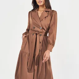 Styli Women Solid Long Sleeves Blazer Midi Dress-picture-35