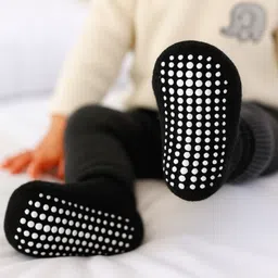 AHC Baby Breathable Anti Slip Ankle Length Kids Socks - Black-image-76