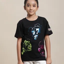 Kidsville Powerpuff Girls Featuring Half Sleeves Character Printed Tee - Black-picture-16