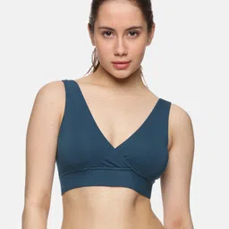 &Circus Modal Solid Maternity Bra With Nursing Access - Blue-picture-28
