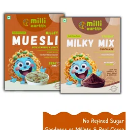 Millieartth Power Breakfast Duo Yummy Milky Mix 300g & Millet Muesli With Almond and Honey 350g High Fiber & Protein Combo With Millets, Quinoa, No Maida, No Palm Oil, No Preservatives-picture-24