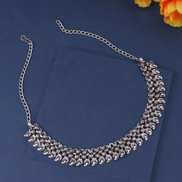 Sangria Silver-Plated Oxidised Choker Necklace-picture-48