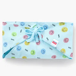 Babyhug Muslin Cloth Nappy Smiley Print Large Set Of 5 - Multicolor image 2