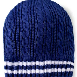 Pine Kids Solid Color Woollen Cap Navy Blue - Diameter 18 cm image 2