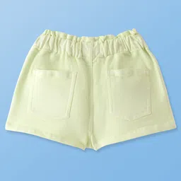 arias by lara dutta Arias Cotton Stretch Paper Bag Elasticated Waist Overdyed Shorts - Lime image 3