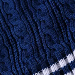 Pine Kids Solid Color Woollen Cap Navy Blue - Diameter 18 cm image 3