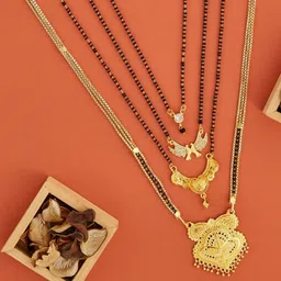 Bhanu diam Gold-Plated Brass Mangalsutra-picture-16