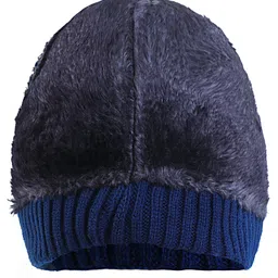 Pine Kids Solid Color Woollen Cap Navy Blue - Diameter 18 cm image 4