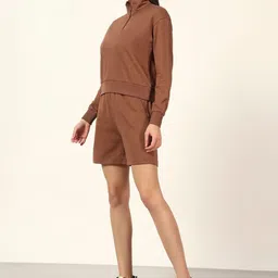 ONEWAY Mock Collar Sweatshirt With Shorts Co-Ords image 3