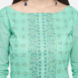 Rajnandini Green & Blue Modal Unstitched Dress Material image 2