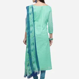 Rajnandini Green & Blue Modal Unstitched Dress Material image 4