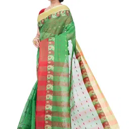 DipDiya Woven Design Pure Cotton Taant Saree image 4