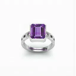 Sidharth Gems 7.55 KT 6.25 Ratti Amethyst Katela Amethyst Silver Plated Ring-picture-42