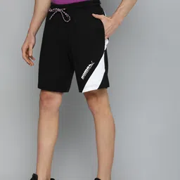 Puma Men Black Solid Regular Fit PUMA INTL 8 Baby Terry Regular Shorts with Blocked Detail-picture-11