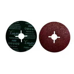 YURI Go Green 4 Inch /100 mm Diameter, 36 Grit , Bore size 16 mm Brown Circular Go Green Fibre Disc image 1