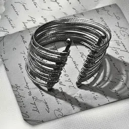 MANSIYAORANGE Women Rhodium-Plated Cuff Bracelet-picture-42