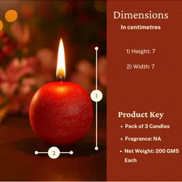 LIGHT JEWELS Red Pack of 3 Pillar Candle image 4