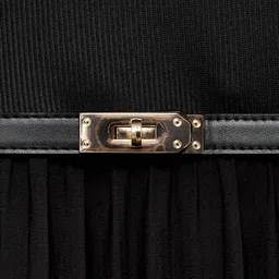 MANGO Pleated A-Line Midi Dress with Belt image 3