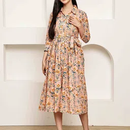 Rajnandini Floral Printed Fit and Flare Dress-picture-8