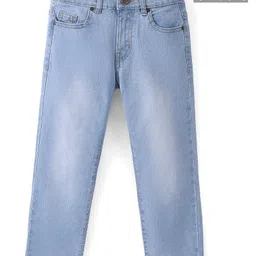 Pine Kids Cotton Rich Full Length Stretchable Denim with Adjustable waist band - Ice Blue-picture-10