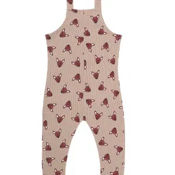 Turtledove London Knit Sleeveless Deer Printed Dungaree - Brown image 2