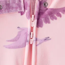 Carter's Full Sleeves Footed Sleepsuit with Dino Print - Pink image 3