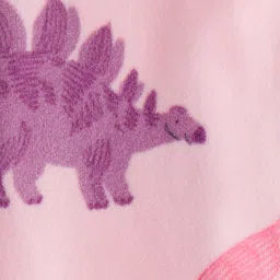 Carter's Full Sleeves Footed Sleepsuit with Dino Print - Pink image 4