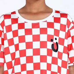 UMILDO Boys Checked Polyester Round Neck Tshirts image 2