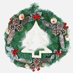 Little Surprise Box LLP Green & Red Christmas Wreath For Wall-picture-0