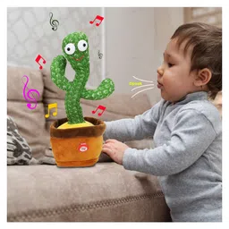 kiddybuddy Vijaya Impex Dancing Singing Move Turn around Cactus Toy -  Green & Brown image 4