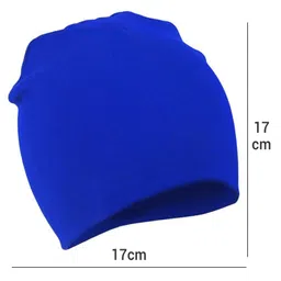 Babymoon Cotton Solid Stretchable Cap - Blue image 4