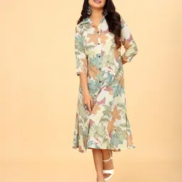 Kesudi Floral Print A-Line Dress-picture-25