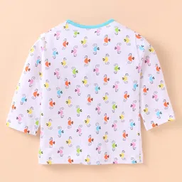 OHMS Single Jersey Knit Full Sleeves Jhablas with Unicorn & Vehicle Print Pack of 3 - Grey Light Blue & White image 5