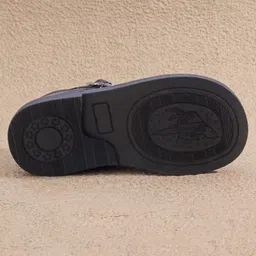 Babyoye Velcro Closure Solid Coloured Ballerina With Pearl Detailing - Black image 5