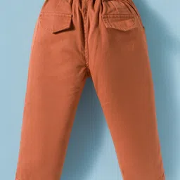 ToffyHouse Cotton Full Sleeves Striped Shirt & Trouser With Suspender With Text Print - White & Rust Orange image 5