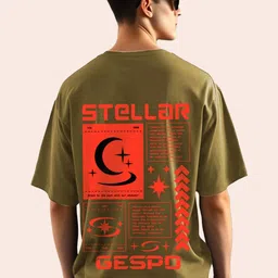 AUSK Graphic Printed Pure Cotton Round Neck Short Sleeves Drop Shoulder Oversized T-shirt-picture-34