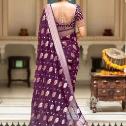 Kesudi Ethnic Motifs Zari SBanarasi Saree With Blouse Piece image 2