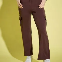 BUY NEW TREND Women Relaxed High-Rise Cargos Trousers-picture-19
