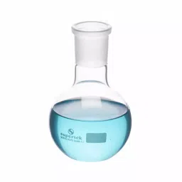 Supertek Single Neck Flat Bottom Flask, Transparent, Capacity 50 ml, 15.204.0016 (Pack of 10) image 1