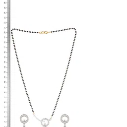 Anouk Silver-Plated Crystals Studded Mangalsutra image 2