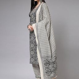Moda Rapido Floral Printed V-Neck Straight Kurta With Trouser And Dupatta-picture-38