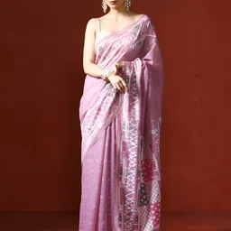 Mitera Ethnic Motifs Woven Design Chanderi Saree image 3