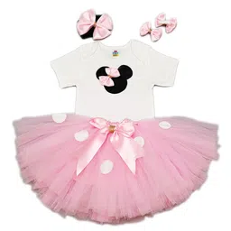 TINY MINY MEE Short Sleeves Premium Mouse Bodysuit And Skirt & Headband Set-Pink-picture-24