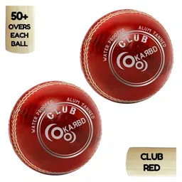 KARBD Cricket Leather Ball 4 Piece 50 Plus Overs Club  Pack of 2- Red-picture-24