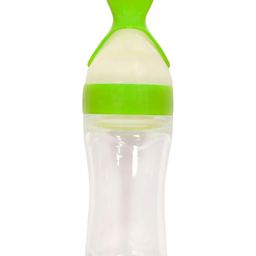Bubble Trouble Feeding Spoon with Squeezy Food Grade Silicone Feeder Bottle, for Infant Baby, 90ml - Green-picture-22