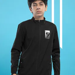 Technosport Woven Full Sleeves Be Your Own Hero Text Printed Sun Protection & Breathable Sports Jacket - Black-picture-26