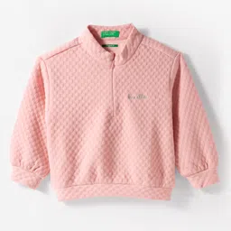 UCB Knit Full Sleeves Sweatshirt With Textured Design - Pink-picture-21