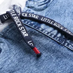 Babyhug Cotton Denim Full Length Washed Jeans With Stretch - Blue image 3