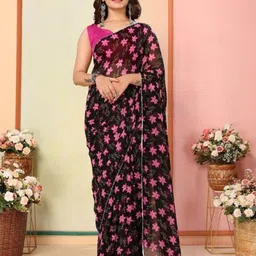 PMD Fashion Floral Gotta Patti Pure Georgette Ready to Wear Saree-picture-16
